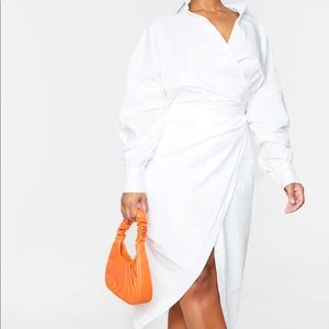 PLT Plus White Midi Shirt Dress